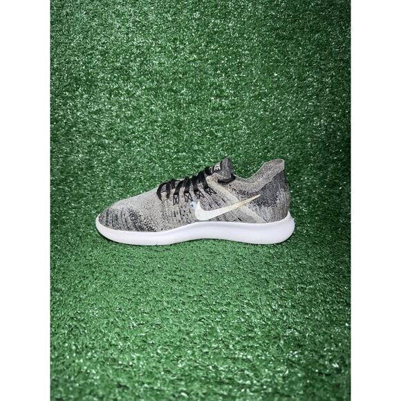 Nike Free RN Flyknit Womens Size 8.5 Black White Running Shoes Athletic Sneakers - Picture 5 of 10